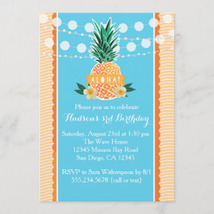 Invitación a la fiesta de Luau para cumpleaños, du