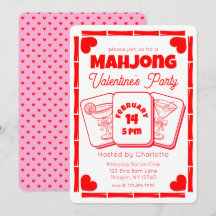 Invitación a la fiesta de Mahjong del Día de San V