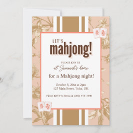 Invitación a la fiesta de Mahjong, toile, fichas d