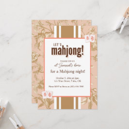 Invitación a la fiesta de Mahjong, toile, fichas d