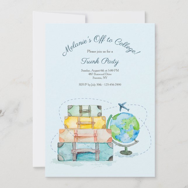 Invitación a la fiesta de maletero estudiantil (Anverso)