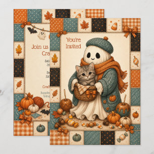 Invitación a la fiesta de manualidades de Hallowee
