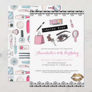 Invitación a la fiesta de maquillaje/espectáculo d