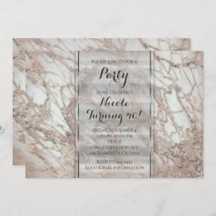 Invitación a la fiesta de Marble Glam Rosa Oro Ros