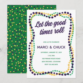 Invitación a la fiesta de Mardi Gras
