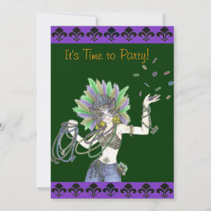 Invitación a la fiesta de Mardi Gras