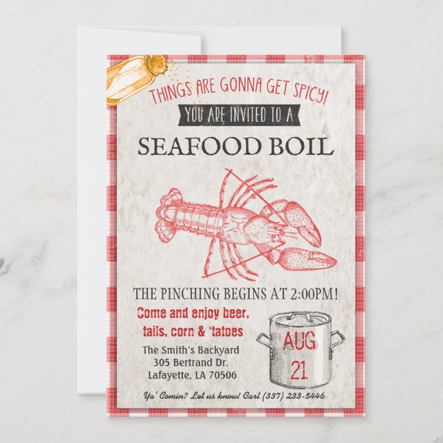 Invitación a la Fiesta de Mariscos (Anverso)