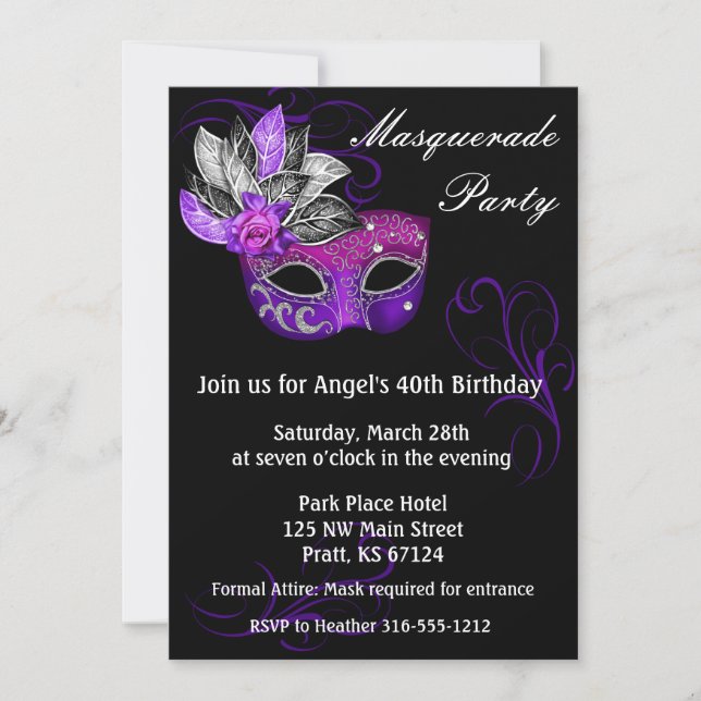 Invitación a la fiesta de mascarada (Anverso)