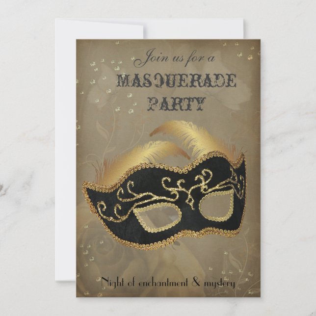 Invitación a la fiesta de mascarada de fantasía (Anverso)