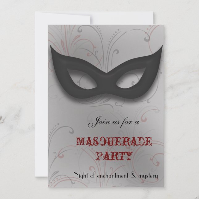 Invitación a la fiesta de mascarada de fantasía (Anverso)