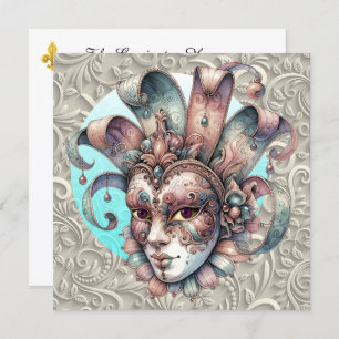 Invitación a la fiesta de mascarada Mardi Gras