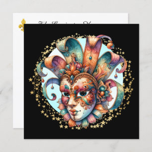 Invitación a la fiesta de mascarada Mardi Gras