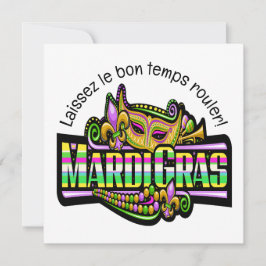 Invitación a la fiesta de mascarada Mardi Gras