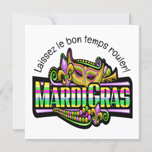 Invitación a la fiesta de mascarada Mardi Gras