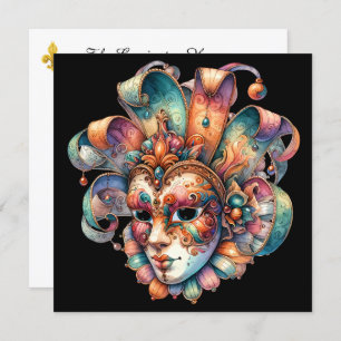 Invitación a la fiesta de mascarada Mardi Gras