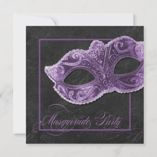 Invitación a la fiesta de mascarada - Violeta y ne (Anverso)