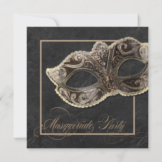 Invitación a la fiesta de mascaradas - Bronce, oro (Anverso)