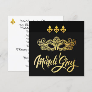 Invitación a la Fiesta de Máscaras de Mardi Gras