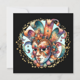 Invitación a la Fiesta de Máscaras de Mardi Gras