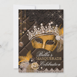 Invitación a la fiesta de máscaras de Mis Quince A