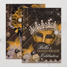 Invitación a la fiesta de máscaras de Mis Quince A