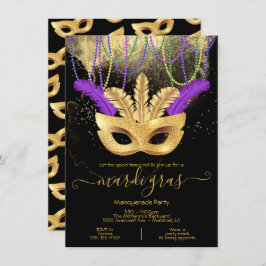 Invitación a la Fiesta de Máscaras de Oro de Mardi