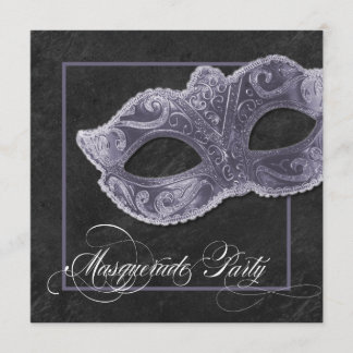 Invitación a la fiesta de máscaras - Gris pizarra