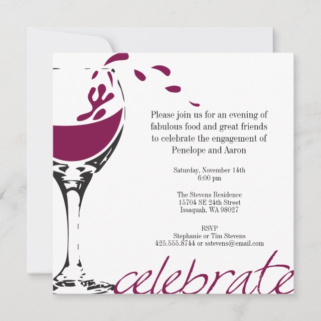 Invitación a la Fiesta de Merlot Chapoteando (Anverso)