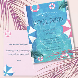 Invitación a la fiesta de moda en la piscina de ve