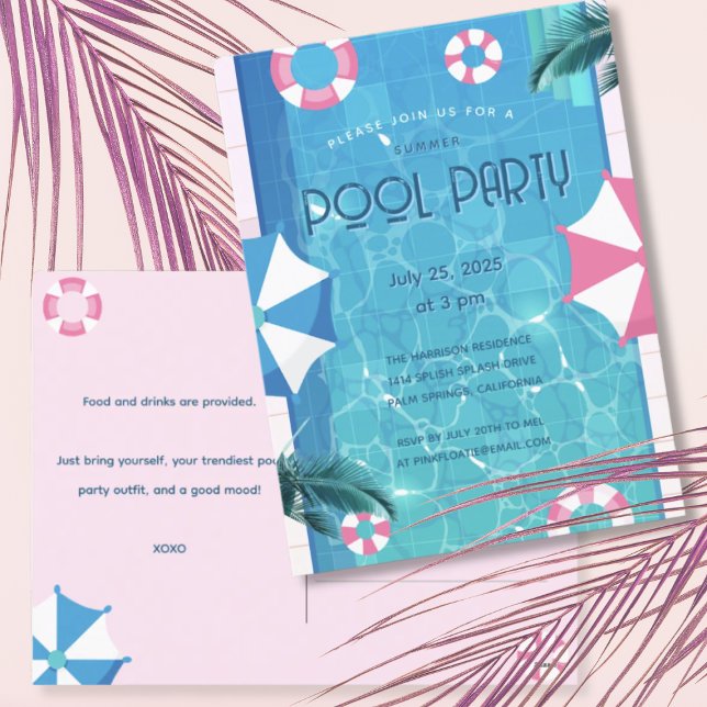 Invitación a la fiesta de moda en la piscina de ve (Subido por el creador)