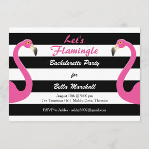 Invitación a la fiesta de moda Flamingo Bacheloret