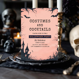 Invitación a la fiesta de moda rosada de Halloween