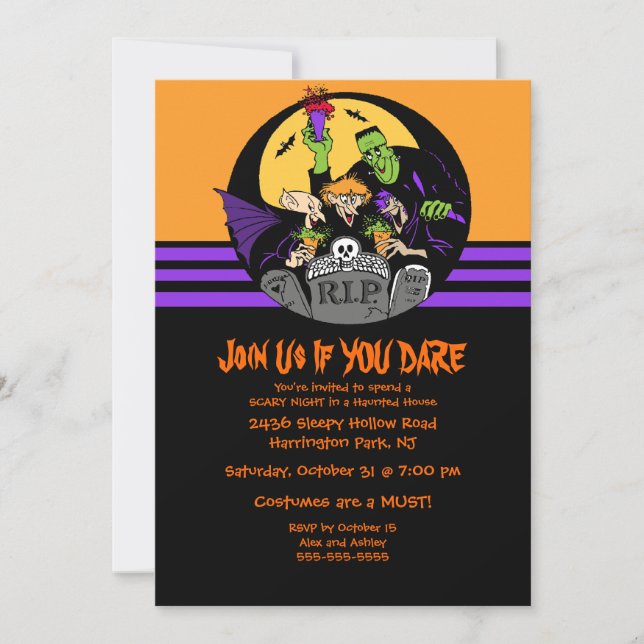 Invitación a la fiesta de Monster Bash Halloween (Anverso)