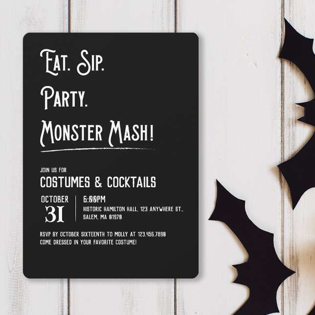 Invitación a la fiesta de Monster Mash Halloween (Subido por el creador)