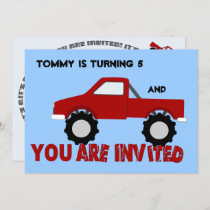 Invitación a la fiesta de Monster Truck