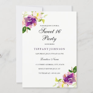 Invitación a la fiesta de Morple Yellow Floral Swe