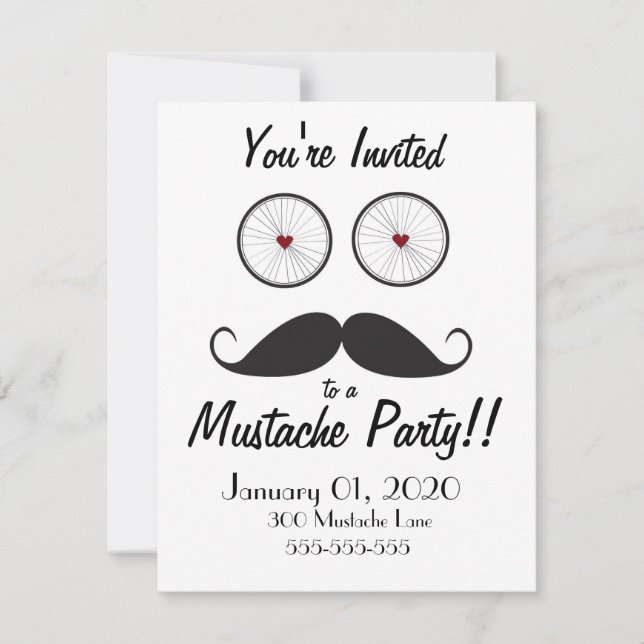 Invitación a la fiesta de Mustache (Anverso)
