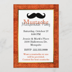 Invitación a la fiesta de Mustache Halloween