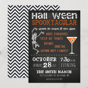 Invitación a la fiesta de Naranja negro de Hallowe
