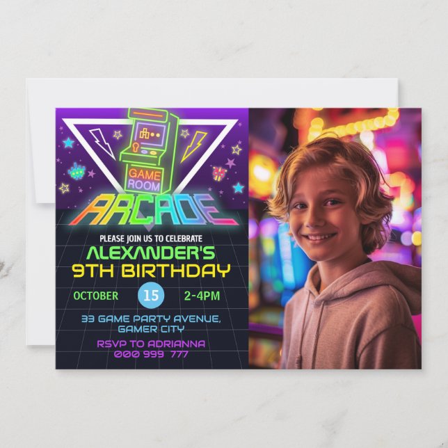 Invitación a la fiesta de natalidad de la foto de  (Anverso)