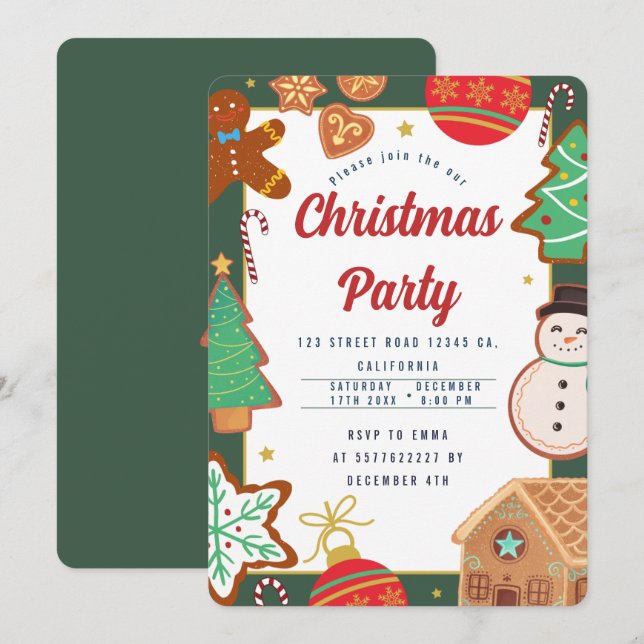 Invitación a la Fiesta de Navidad (Anverso / Reverso)