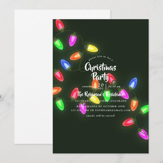 Invitación a la Fiesta de Navidad (Anverso / Reverso)