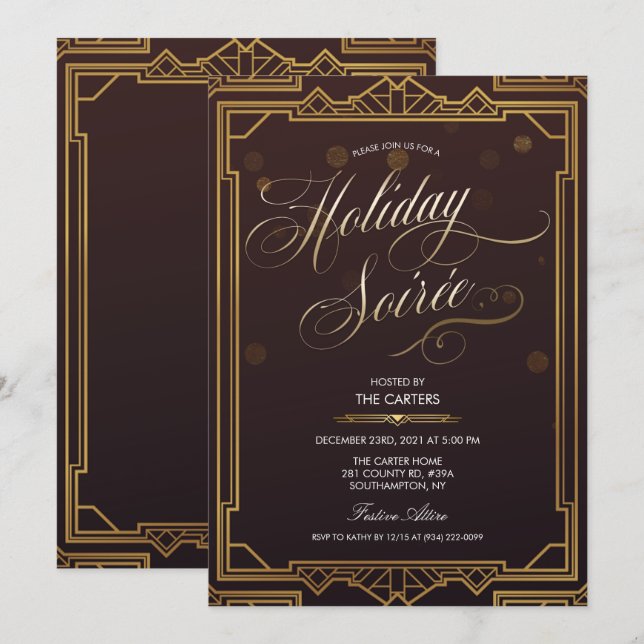 Invitación a la fiesta de Navidad (Anverso / Reverso)