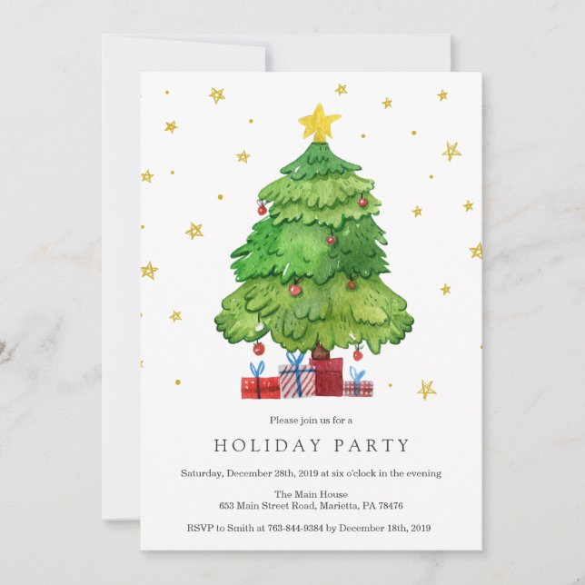 Invitación a la fiesta de Navidad (Anverso)