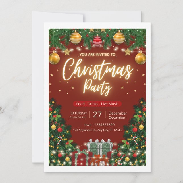Invitación a la fiesta de Navidad (Anverso)