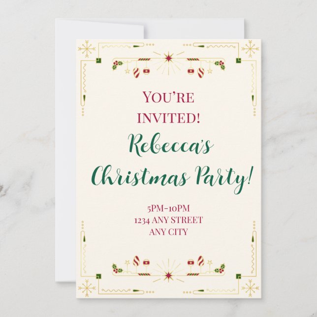 Invitación a la Fiesta de Navidad (Anverso)