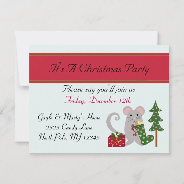Invitación a la fiesta de Navidad (Anverso)