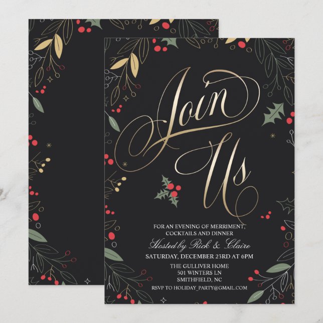 Invitación a la fiesta de Navidad (Anverso / Reverso)