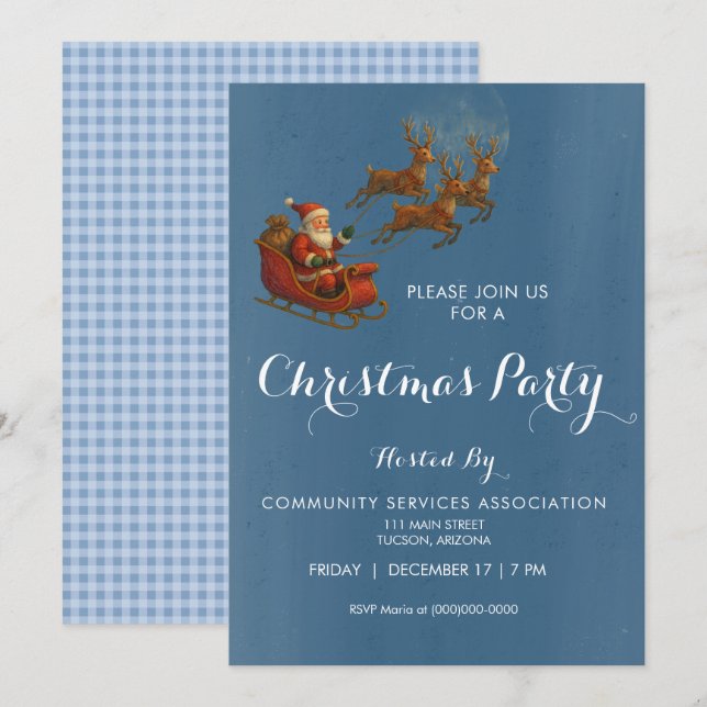 Invitación a la fiesta de Navidad (Anverso / Reverso)