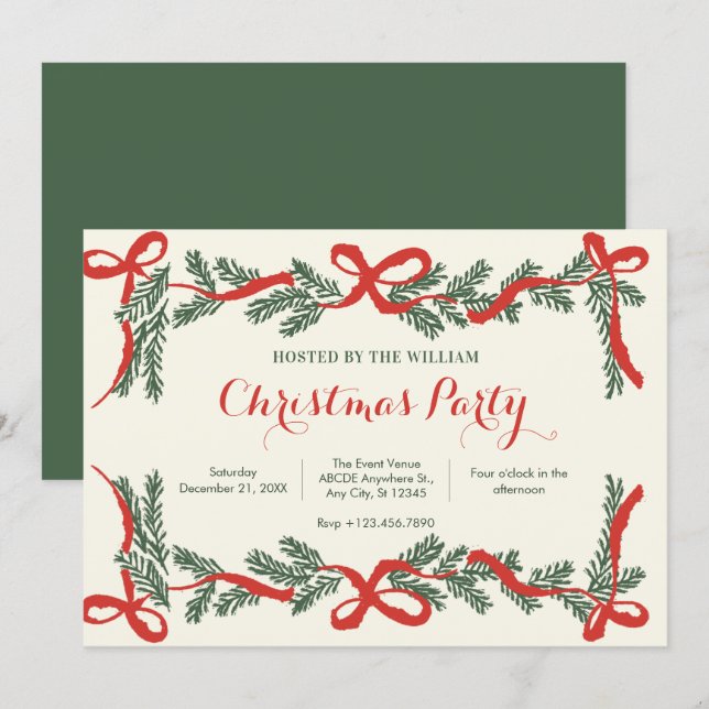 Invitación a la Fiesta de Navidad (Anverso / Reverso)
